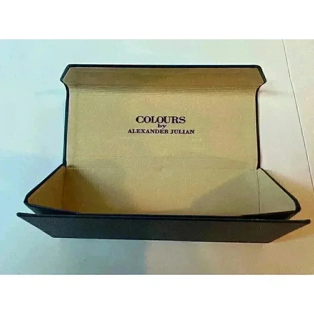 Colours by Alexander Julian Men Women Eyeglass Case Blue Hard Triangular Folding
